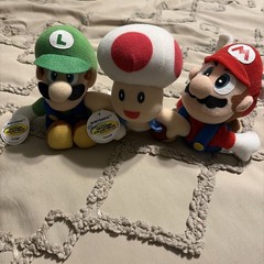 Vintage Nintendo 64 Mario, Luigi, And Toad Plush + Hang & Tush Tags (BD&A, 1997)
