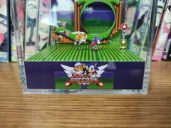 Sonic Hedgehog 2 Handmade Diorama – Sonic Gameboy / Retro Gaming Cube – Fanart