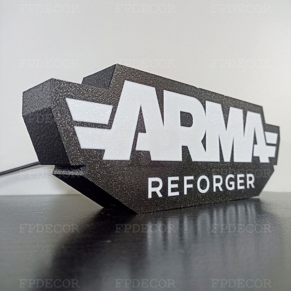 Arma Reforger RGB Gaming Lamp – LED Light Box for Streamer Setup, RGB, Gamer