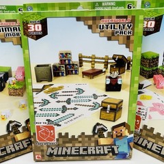 Minecraft Overworld Bundle Animal Mobs & Utility Pack Paper Craft Jazwares -2013