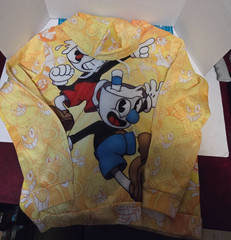 Cuphead and Mugman Promotional Sweater Hoodie Yellow XXL Gaming