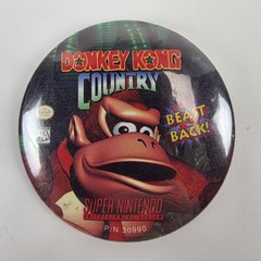 Vintage Super Nintendo Donkey Kong Country Promo Button Pin RARE Video Game SNES