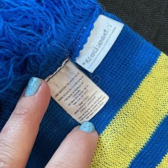 Fallout 3 Vault-Tec Scarf Blue Yellow Cosplay Accessory Bethesda One Size Knit