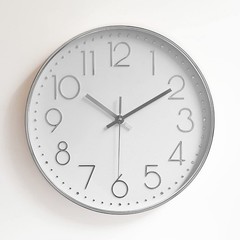 Tosnail 12 Inches Round Silent Non Ticking Quartz 12 Inches, Silver Frame