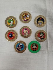 Super Mario Frankford Collectible Coins OPENED SET OF 8 INCLUDING 1 RARE COIN