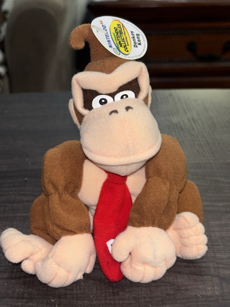NEW NWT 1997 BD&A Nintendo Super Mario 64 DONKEY KONG Bean Bag Plush US60