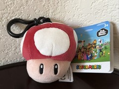 Super Mario Club Mocchi Super Mario Super Mushroom Power-Up Plush Bag Clip-On