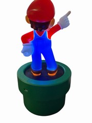 Nintendo Super Mario LED Desk Lamp Light Up Warp Pipe Mini USB Battery WORKS