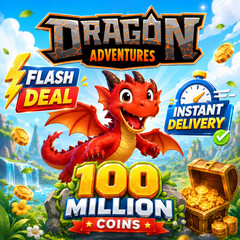 DRAGON ADVENTURES 100 MILLION COINS 🟢INSTANT🟢 FLASH DEAL⚡⚡ DA COINS 100 M