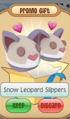 Animal Jam Classic Snow Leopard Slippers Promo 2016 Digital Item ** Read Desc**
