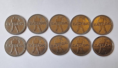 Lot of 10 Capcom Plaza Silver Arcade Token Street Fighter Ryu Rare Promo