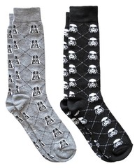 Hyp Star Wars Darth Vader/Stormtrooper Argyle Men’s Crew 6-12, Grey/Black