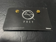 Prey Transtar Logo Lapel Pins Set of 2 Gold Tone Metal Costume Cosplay Epaulets