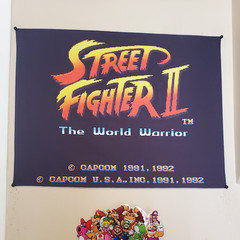 👊💥 Street Fighter II title screen 18×24 inch tapestry retro Capcom wall flag